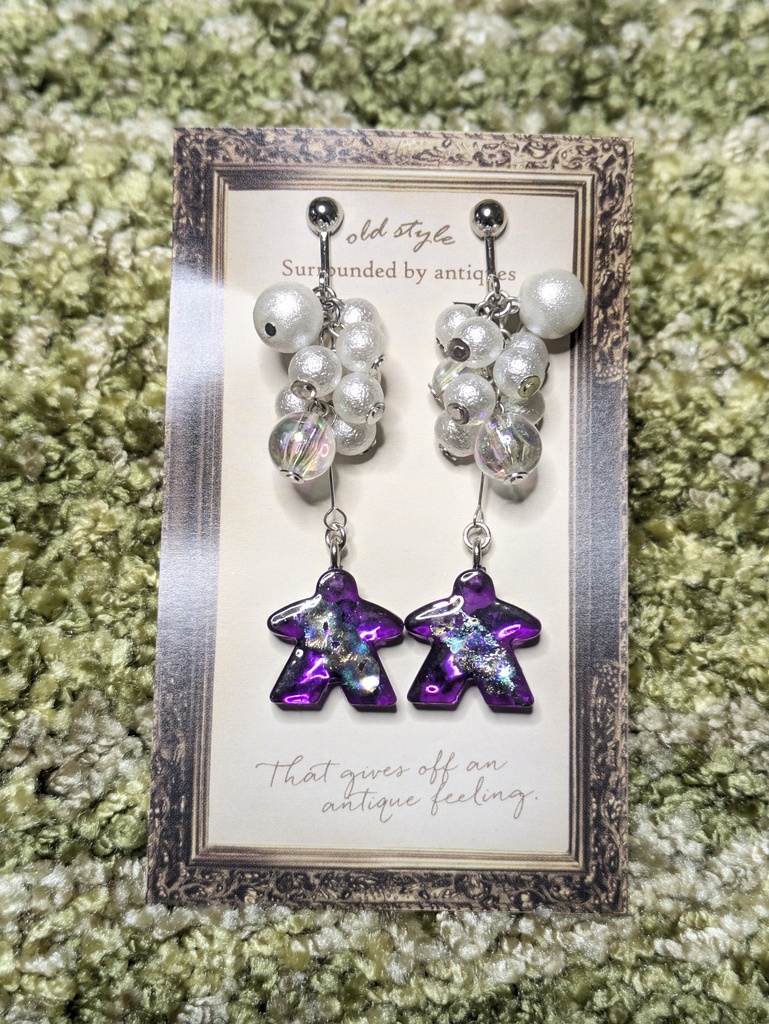 パールミープルイヤリング(ピアス)