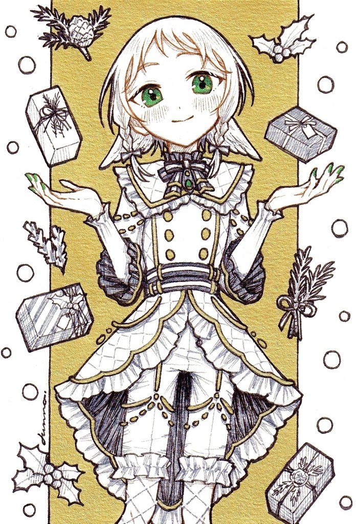 原画 クリスマスドローイング3点