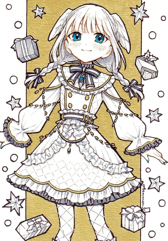 原画 クリスマスドローイング3点