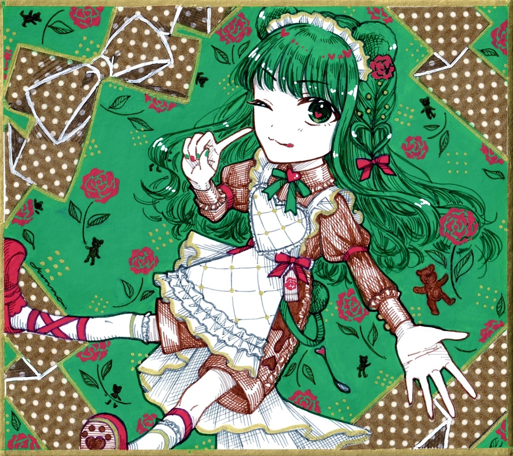原画色紙/バレンタイン