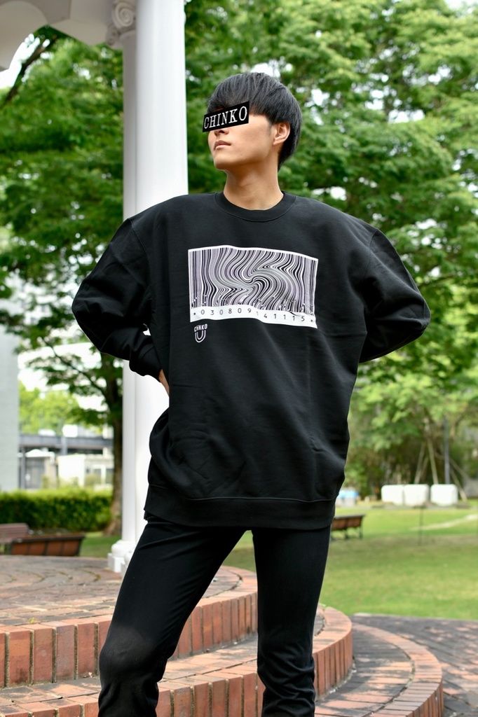 「CHINKO(バーコード)」スウェット黒