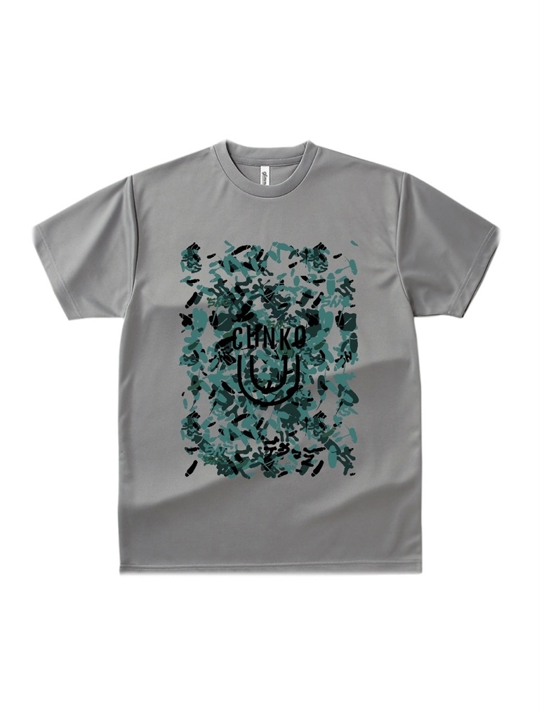 「CHINKO(迷彩)」ドライTシャツグレー