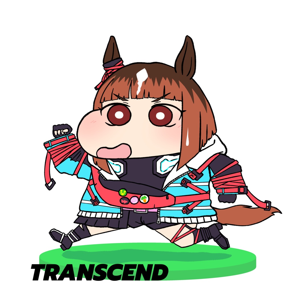 クレしん風ウマ娘ダイカットステッカー