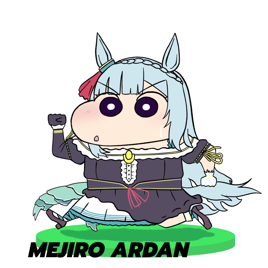 クレしん風ウマ娘ダイカットステッカー