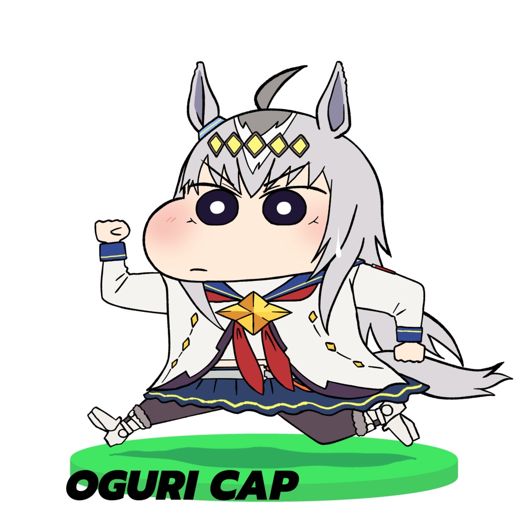 クレしん風ウマ娘ダイカットステッカー