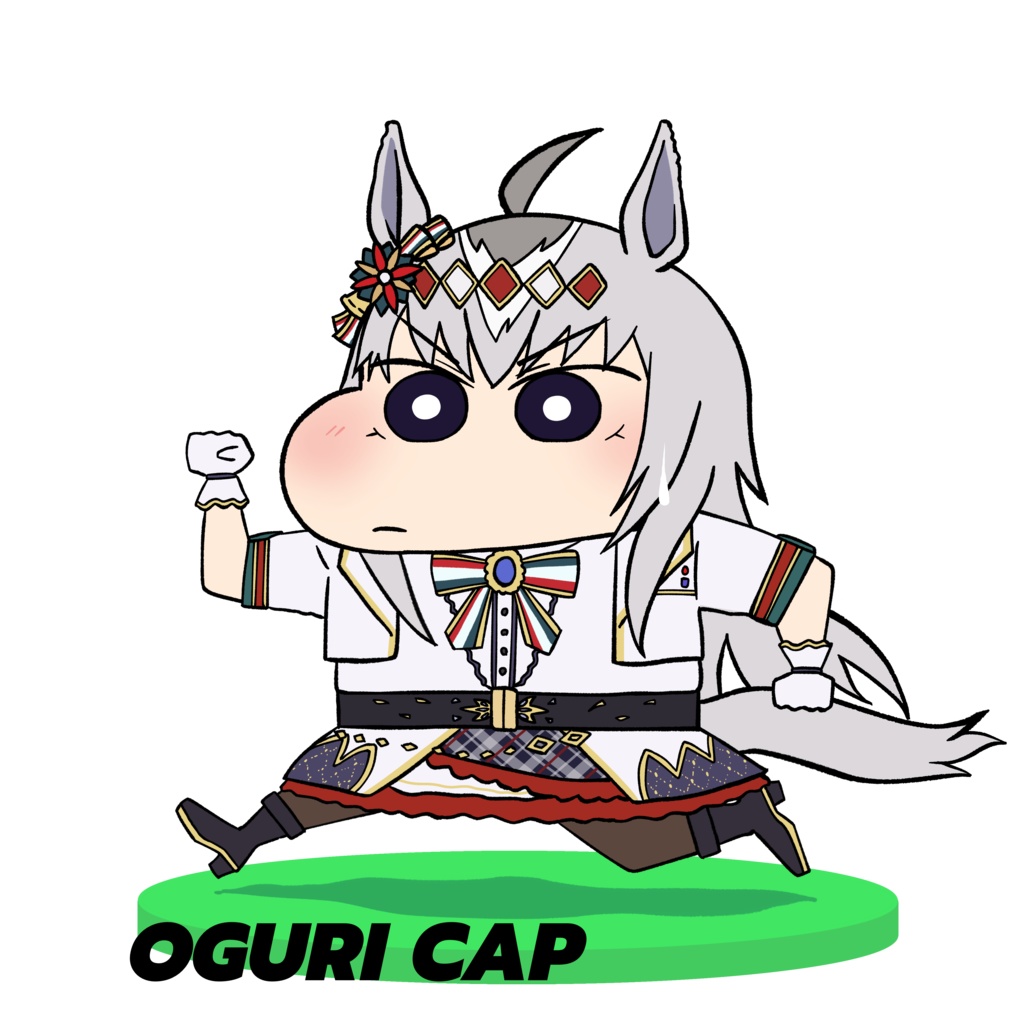 クレしん風ウマ娘ダイカットステッカー