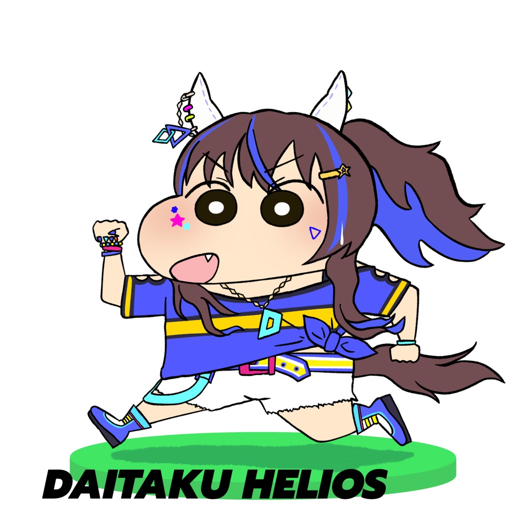 クレしん風ウマ娘ダイカットステッカー