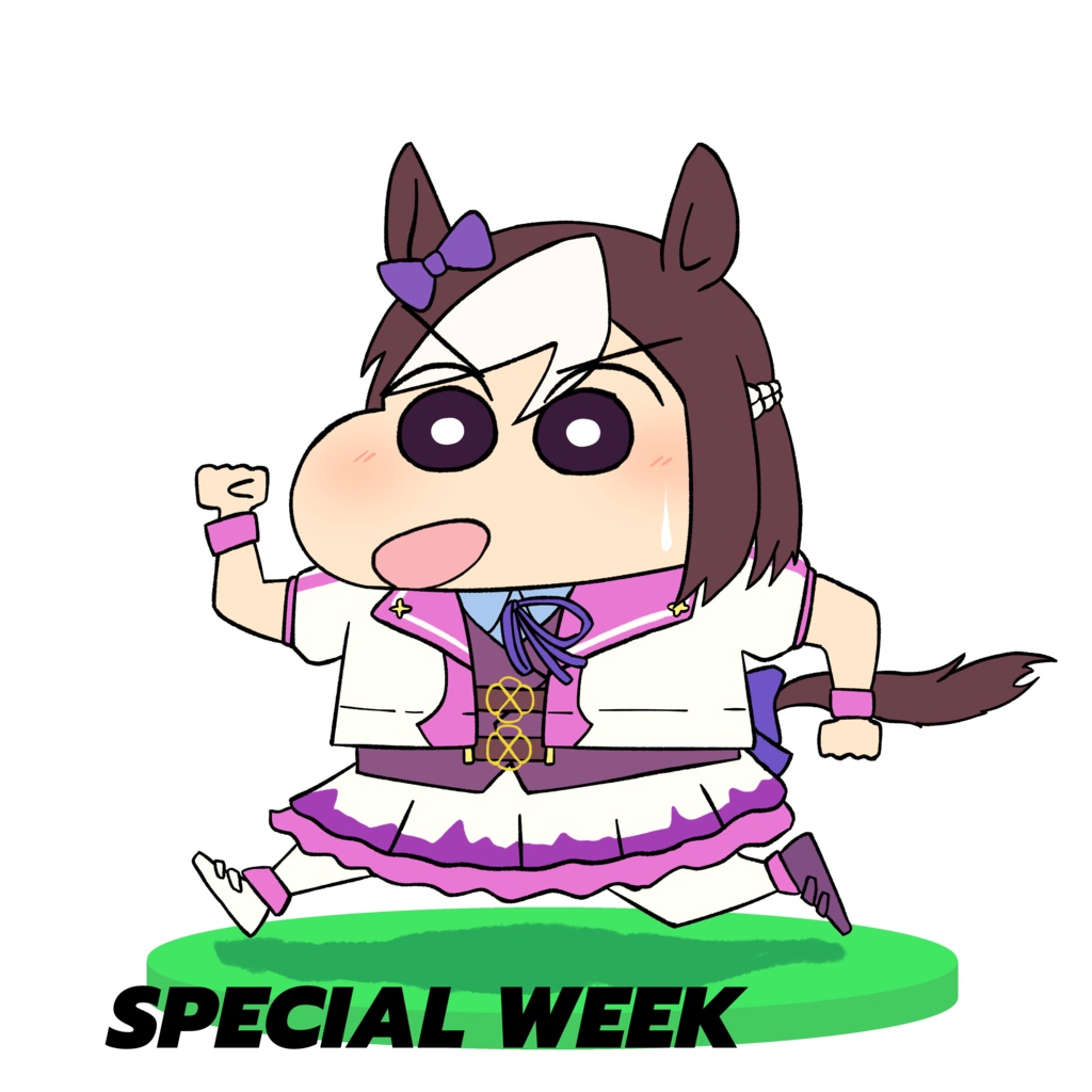 クレしん風ウマ娘ダイカットステッカー