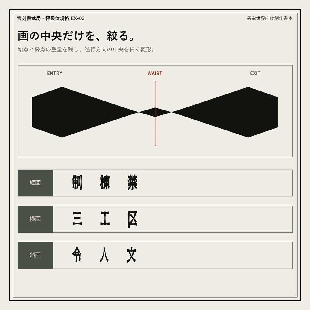 【極端長体×くびき型】官刻ゴシック 極長体|日本語フォント2書体・商用利用OK