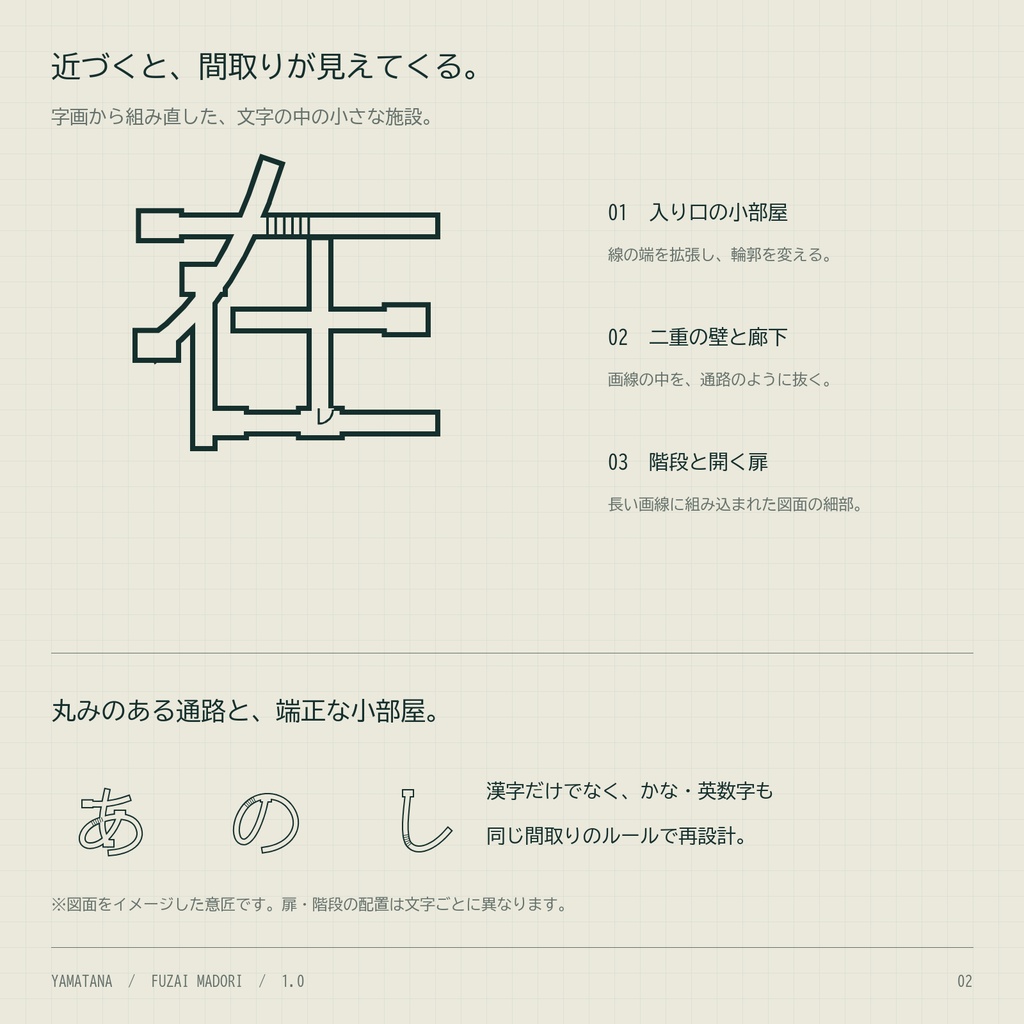 【無料版】不在間取|文字が無人施設の間取りになる日本語2書体