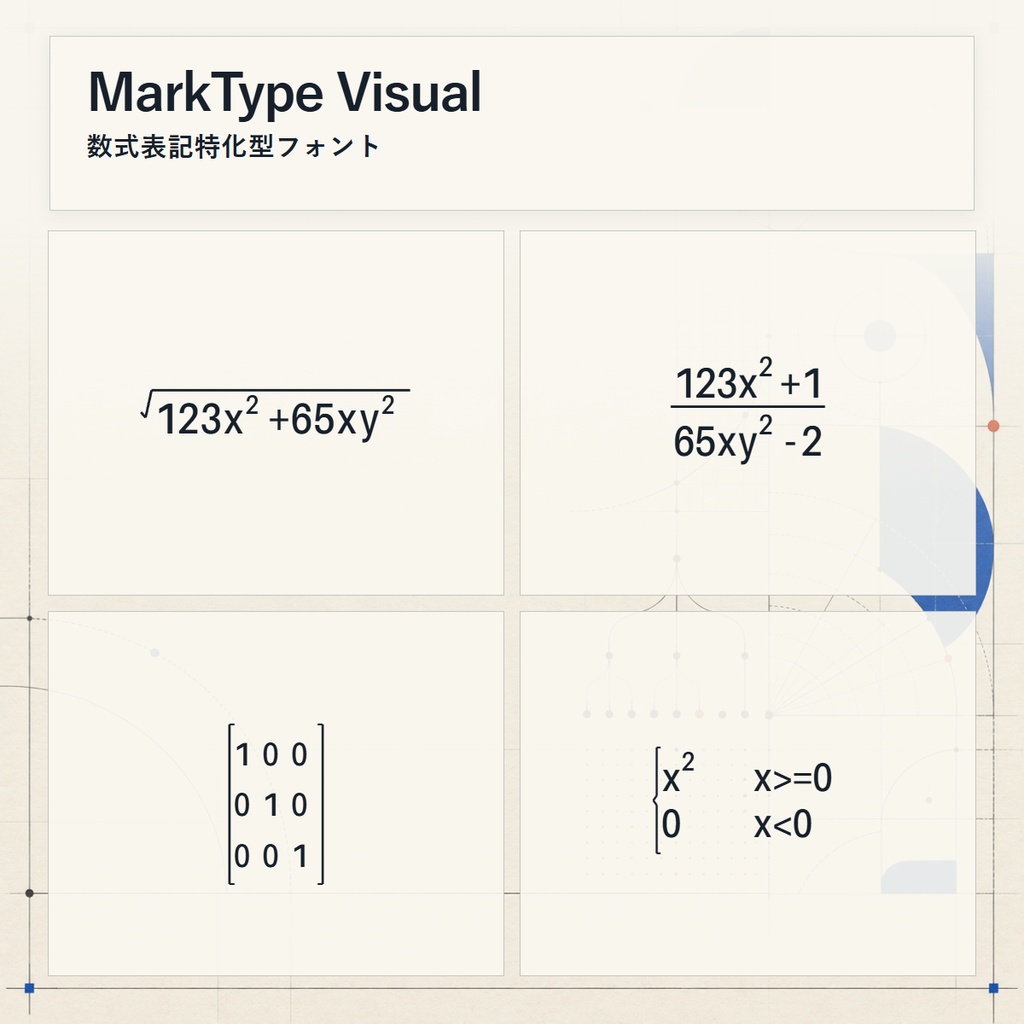 MarkType Visual|数式表記特化型フォント 6書体