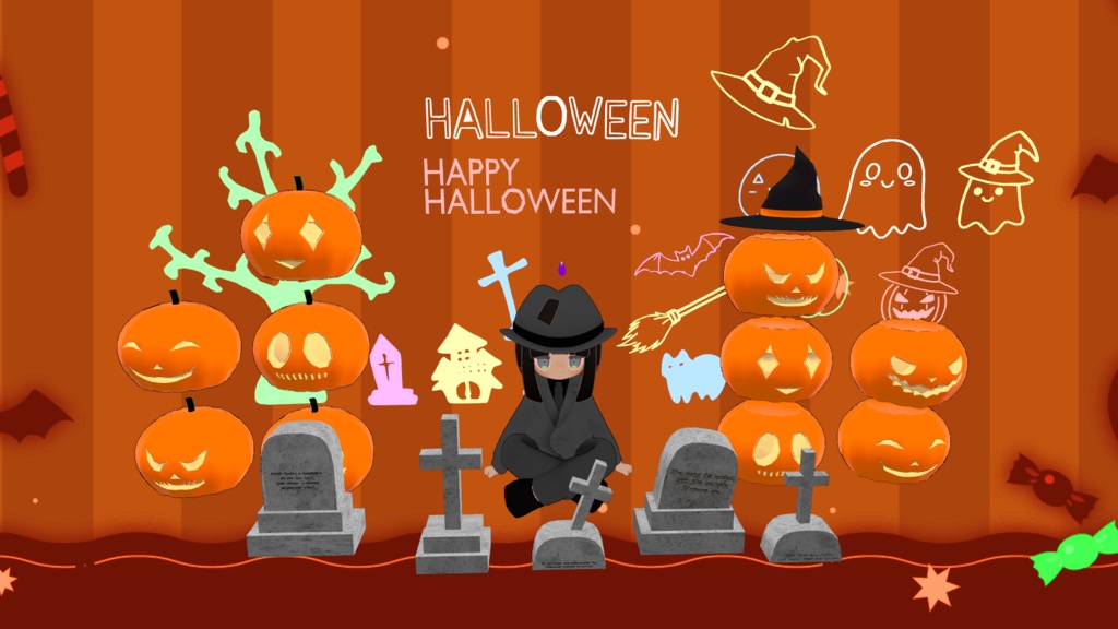ワールド用 ハロウィン飾りセット