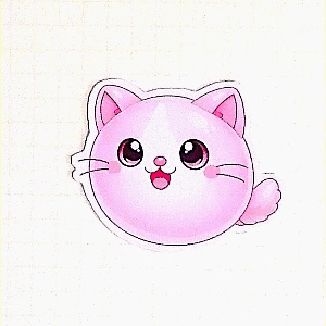 まるふれあにまるず　パステル猫ピンク
