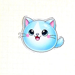 まるふれあにまるず　パステル猫水色