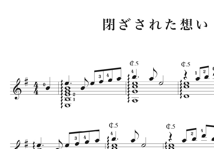 【楽譜】自作曲「閉ざされた想い」