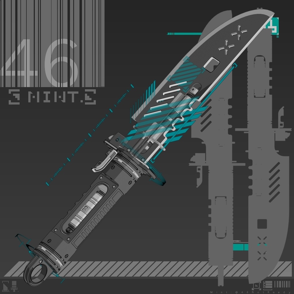 Blender3Dモデル[BallisticKnife]飛び出すナイフ