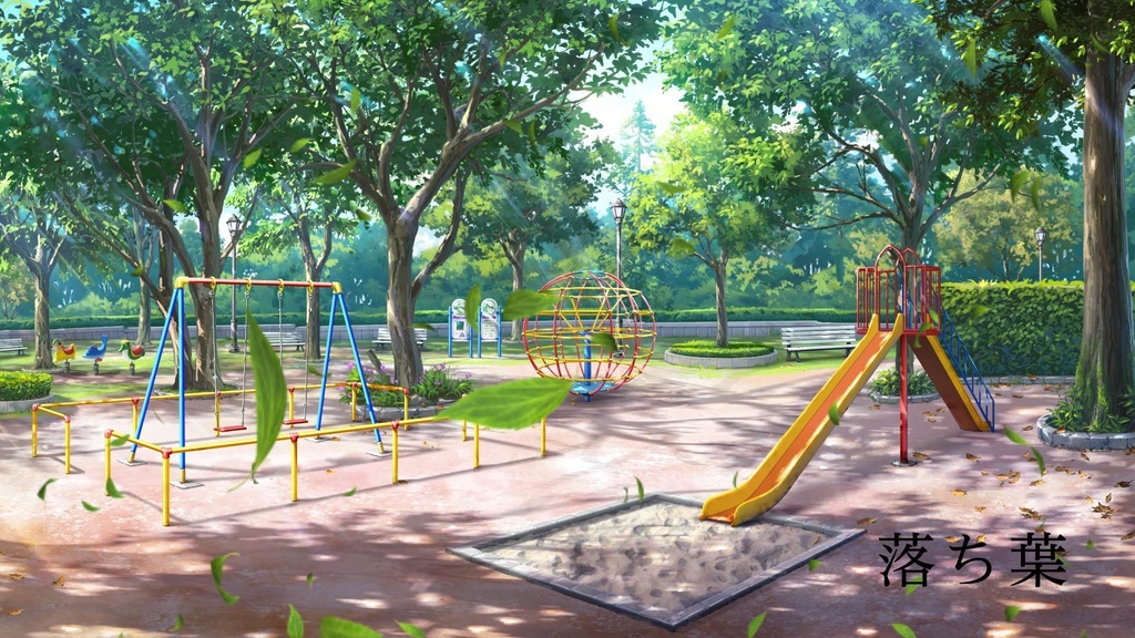 ココフォリア用動画素材「紙吹雪・血の雨・落ち葉・光の柱・紫の霧」