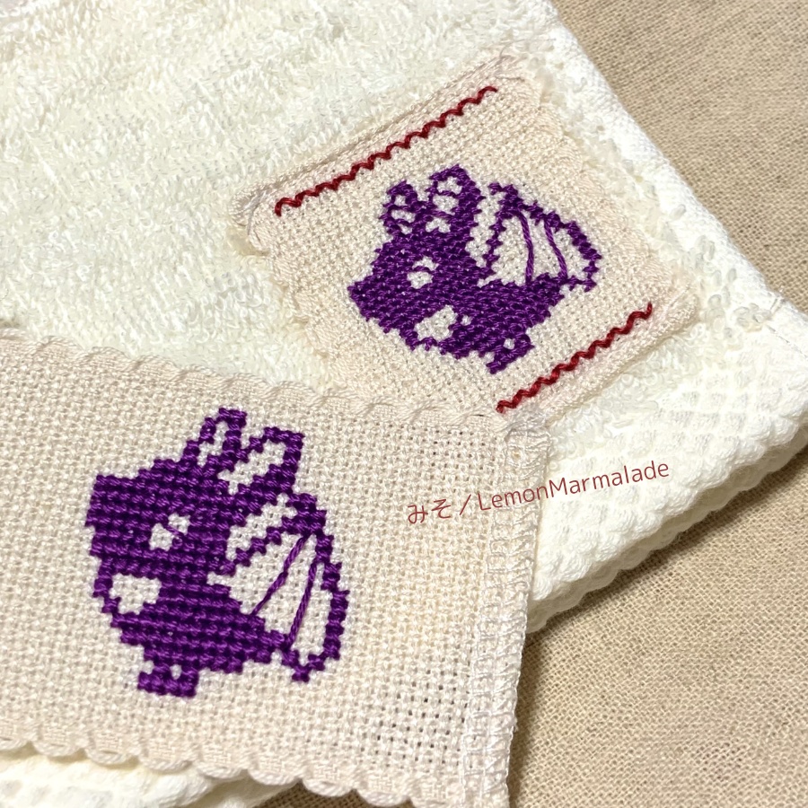 鼻息〇クロスステッチ刺しゅうタグ