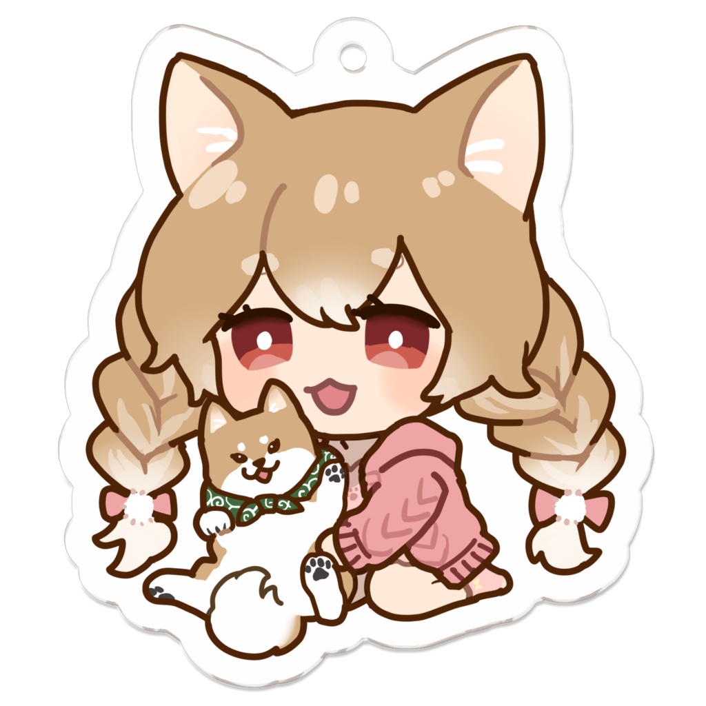 まるちぃと柴犬アクリルキーホルダー