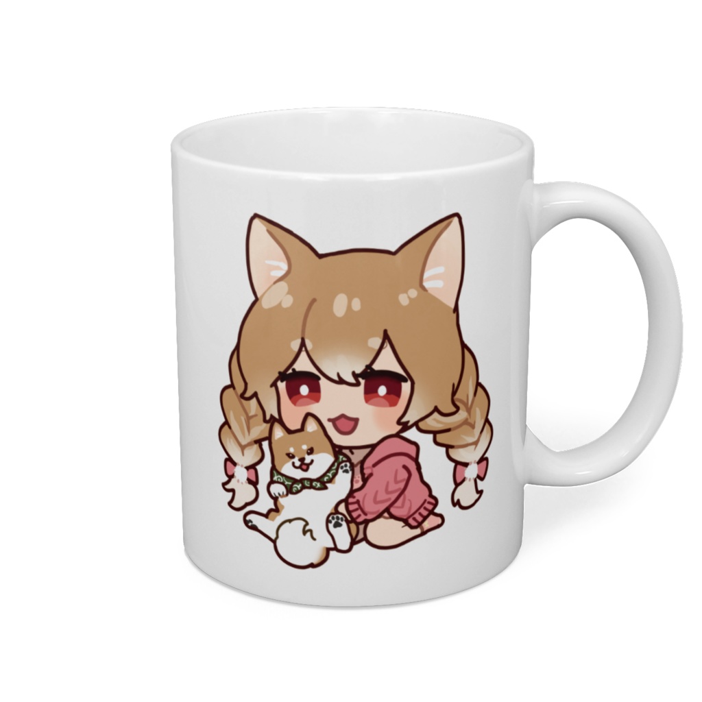 まるちぃと柴犬マグカップ（右利き用）