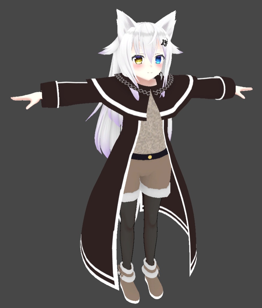 【VRChat用】ニットセーター&ケープコート 『レミティア向け衣装』