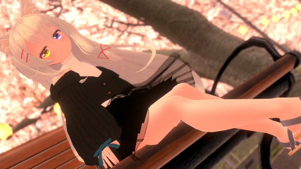 【9アバター対応】カーディガン&シフォンスカート【VRChat用】