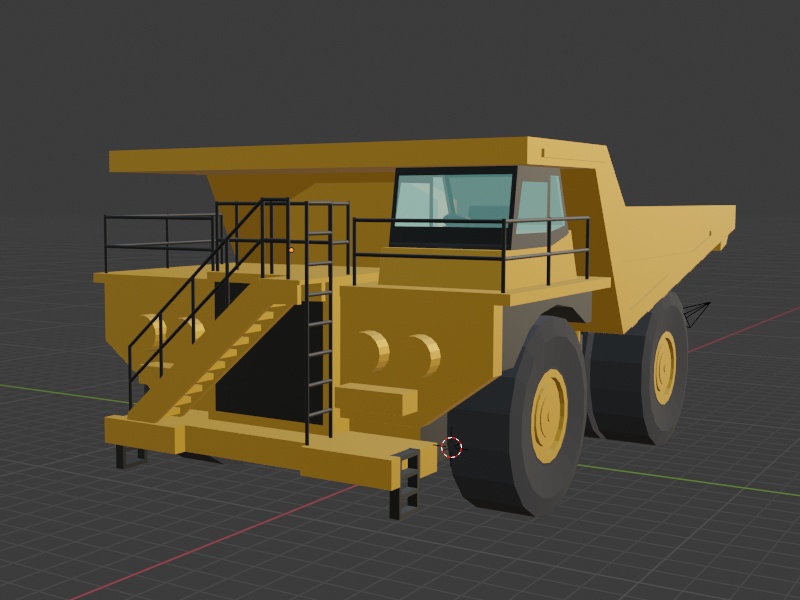 ローポリ　3D　リジットダンプトラック