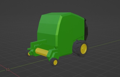 ローポリ 3D コンバイン トラクター アタッチメントセット