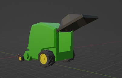 ローポリ 3D コンバイン トラクター アタッチメントセット