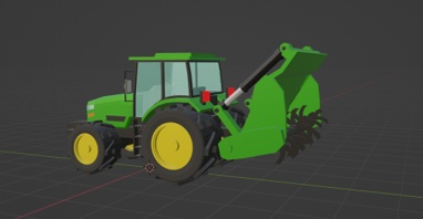 ローポリ 3D コンバイン トラクター アタッチメントセット