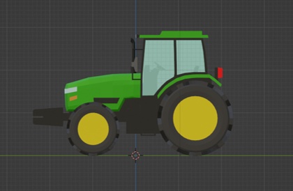 ローポリ 3D コンバイン トラクター アタッチメントセット