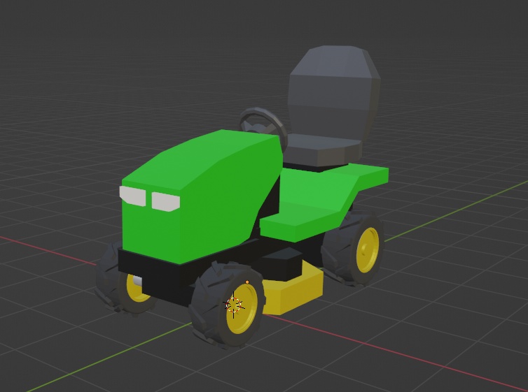 ローポリ　3Dモデル　乗用型草刈機