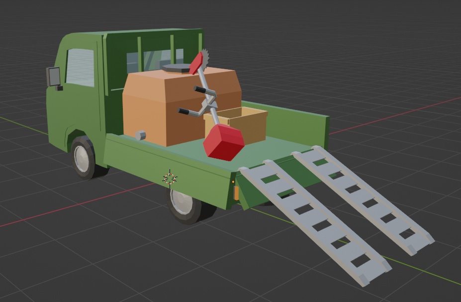 ローポリ 3Dモデル 軽トラック用 農作業用 アイテム 10点セット