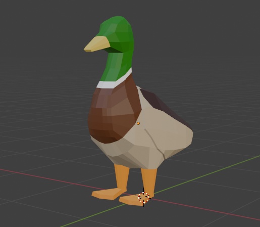 ローポリ　3Dモデル　鴨