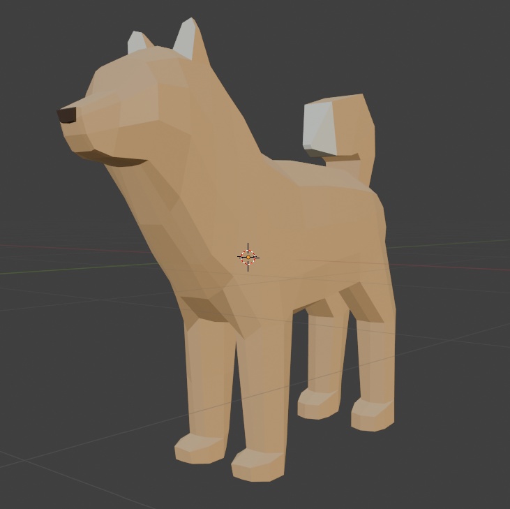 ローポリ　3Dモデル　柴犬