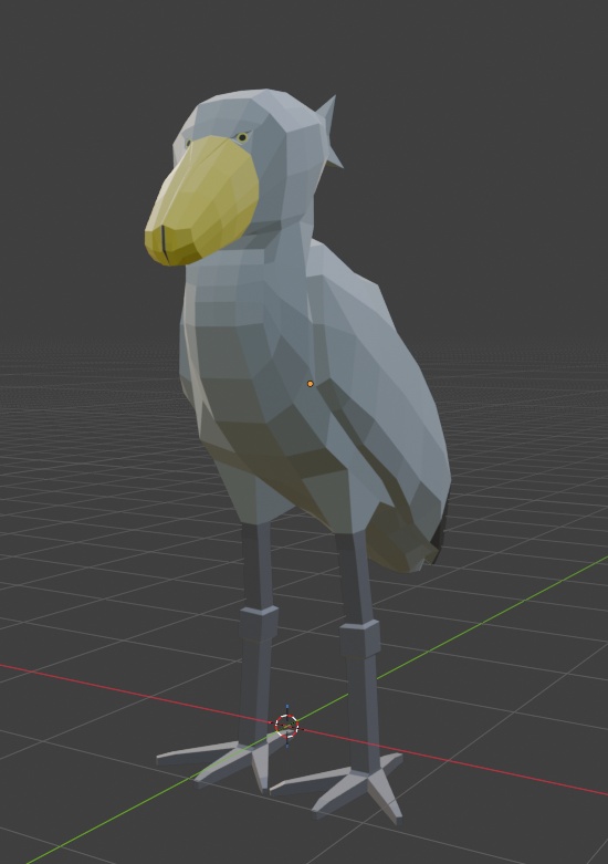 ローポリ　3Dモデル　ハシビロコウ