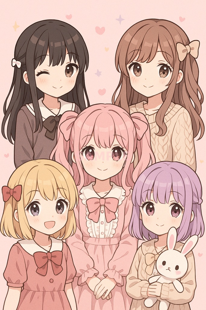 ゆるふわツインテ少女アイコンセット【透過PNG】