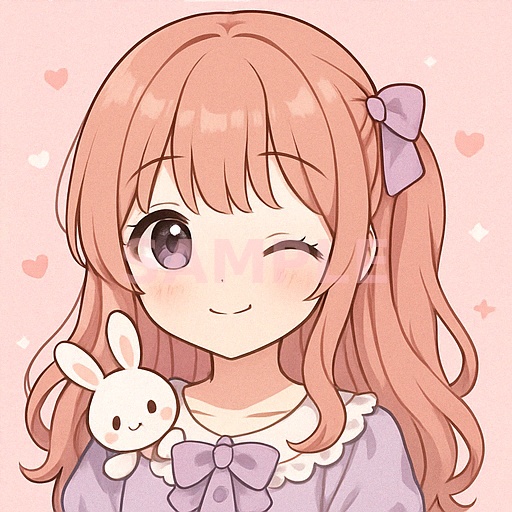 ゆるふわツインテ少女アイコンセット【透過PNG】