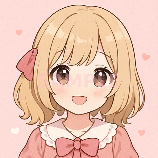 ゆるふわツインテ少女アイコンセット【透過PNG】