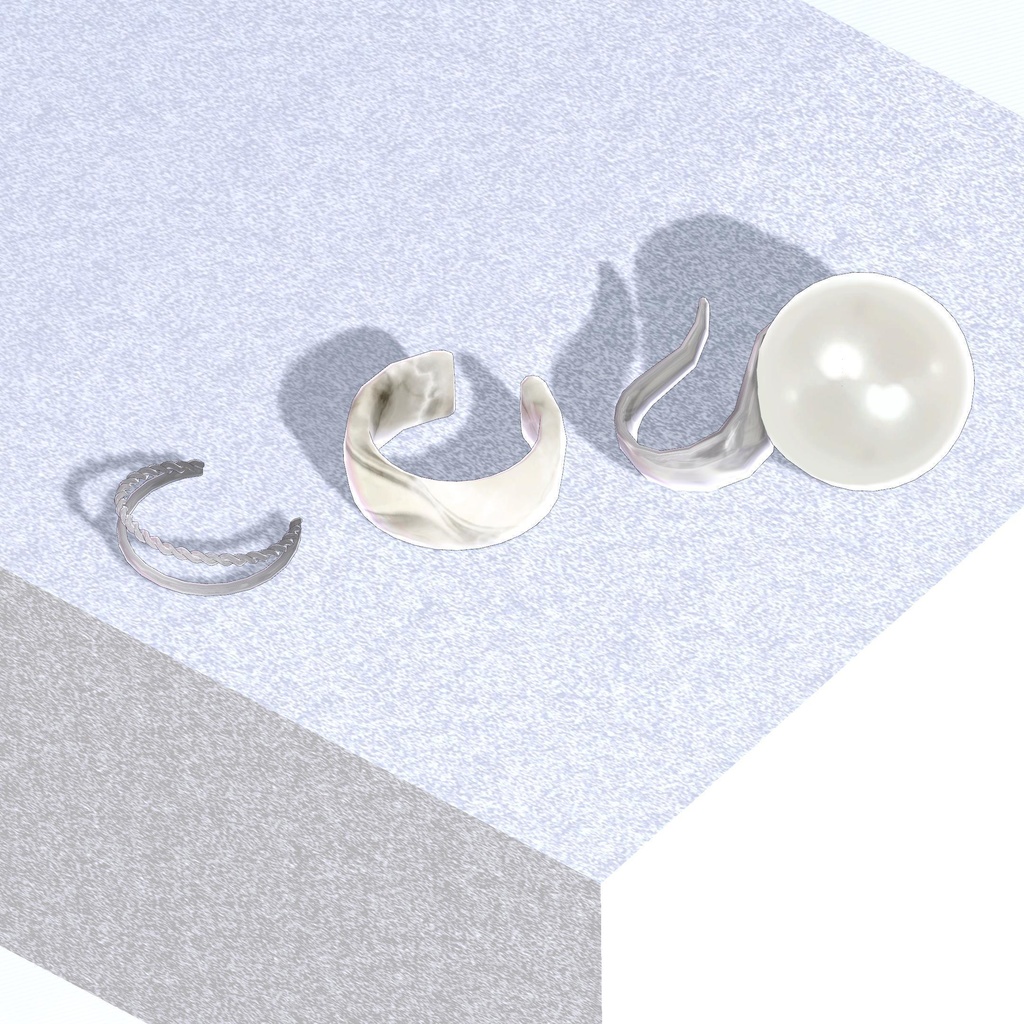 【VRC対応装飾】6アバター対応「帽子、アクセサリー4点セット 」