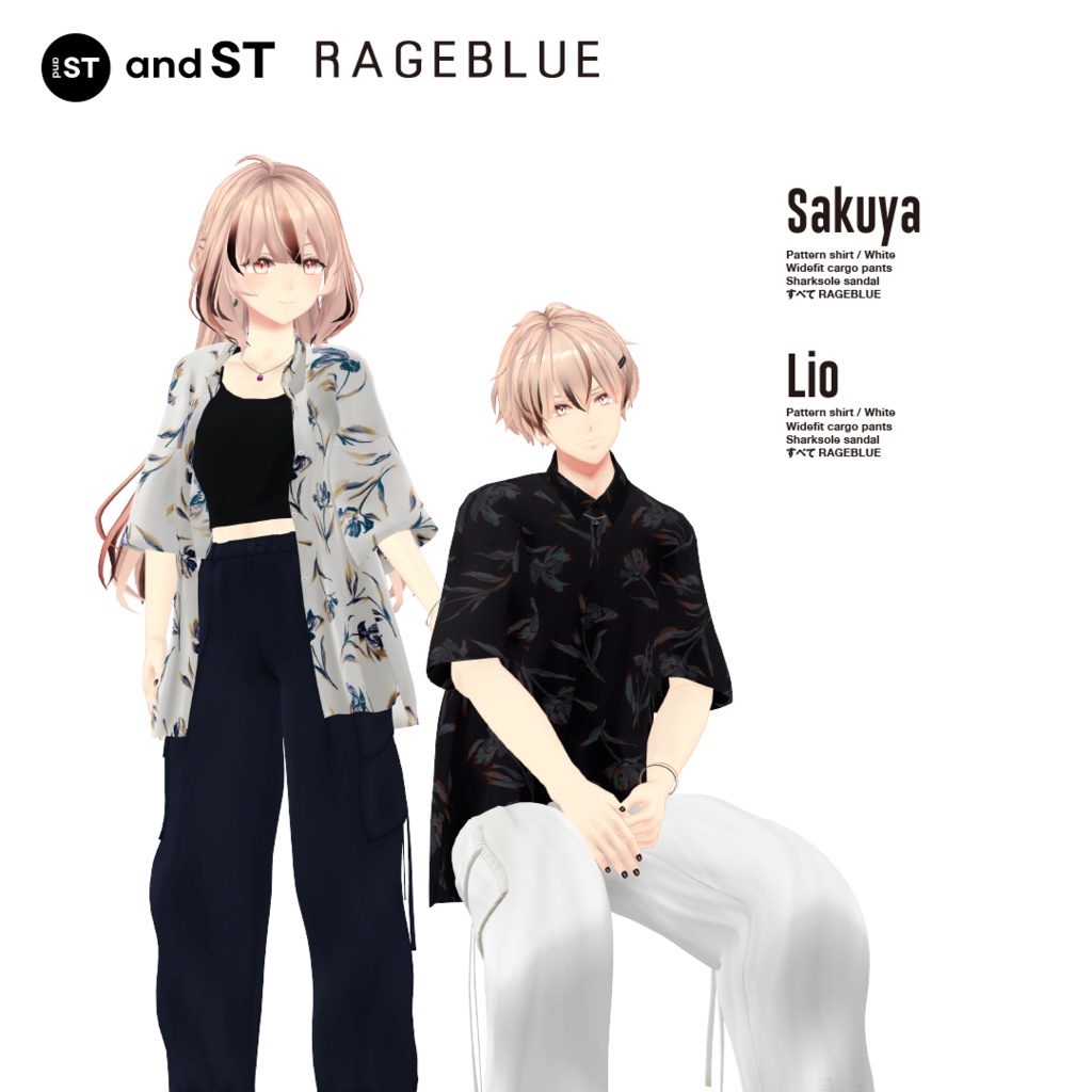 and ST RAGEBLUE「Flower shirt co-ord」