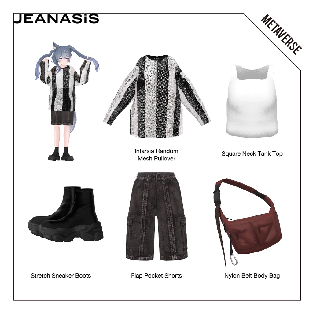 and ST JEANASIS 「mesh pullover co-ord」