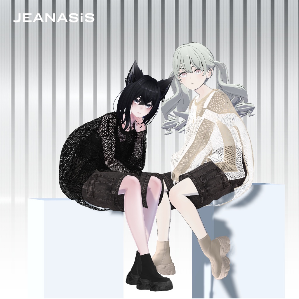 and ST JEANASIS 「mesh pullover co-ord」