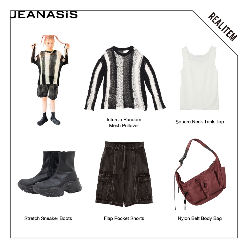 and ST JEANASIS 「mesh pullover co-ord」