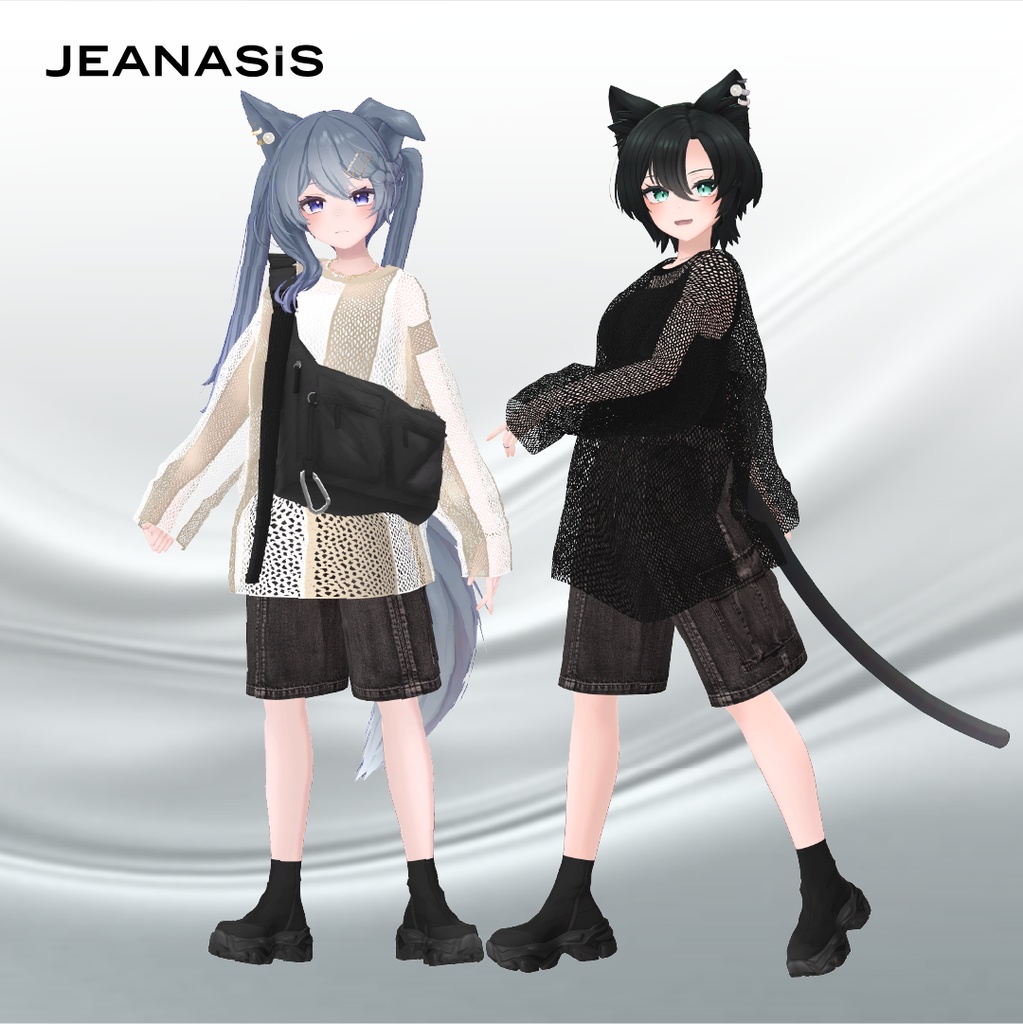 and ST JEANASIS 「mesh pullover co-ord」