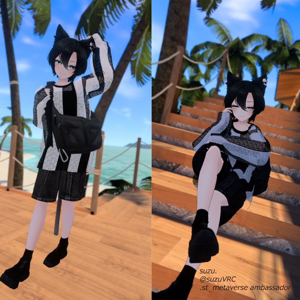 and ST JEANASIS 「mesh pullover co-ord」