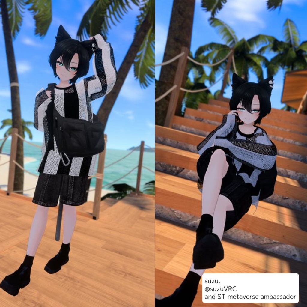 and ST JEANASIS 「mesh pullover co-ord」