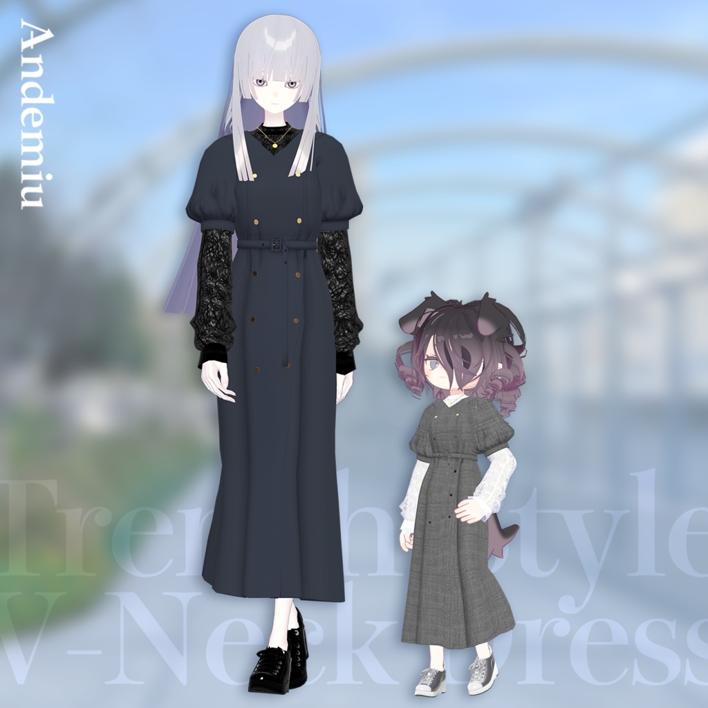 and ST Andemiu トレンチ風Vワンピース