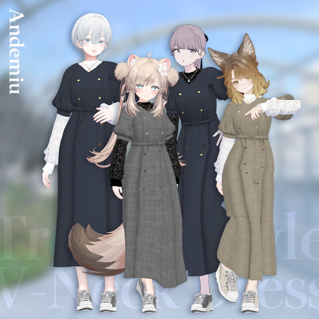 and ST Andemiu トレンチ風Vワンピース