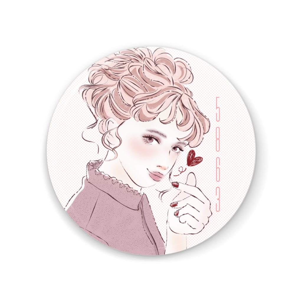01ガールズイラスト缶ミラー56mm